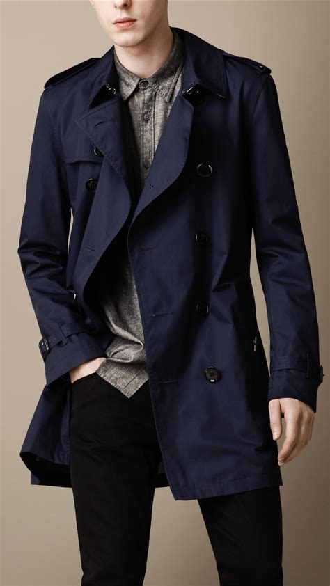 burberry mens blue trench coat|authentic burberry men trench coat.